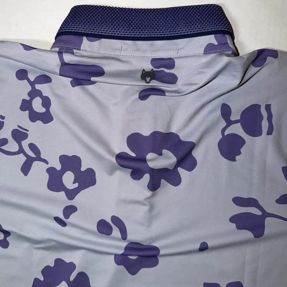 Greyson Purple and Gray Floral Polo Shirt - Picture 4 of 4